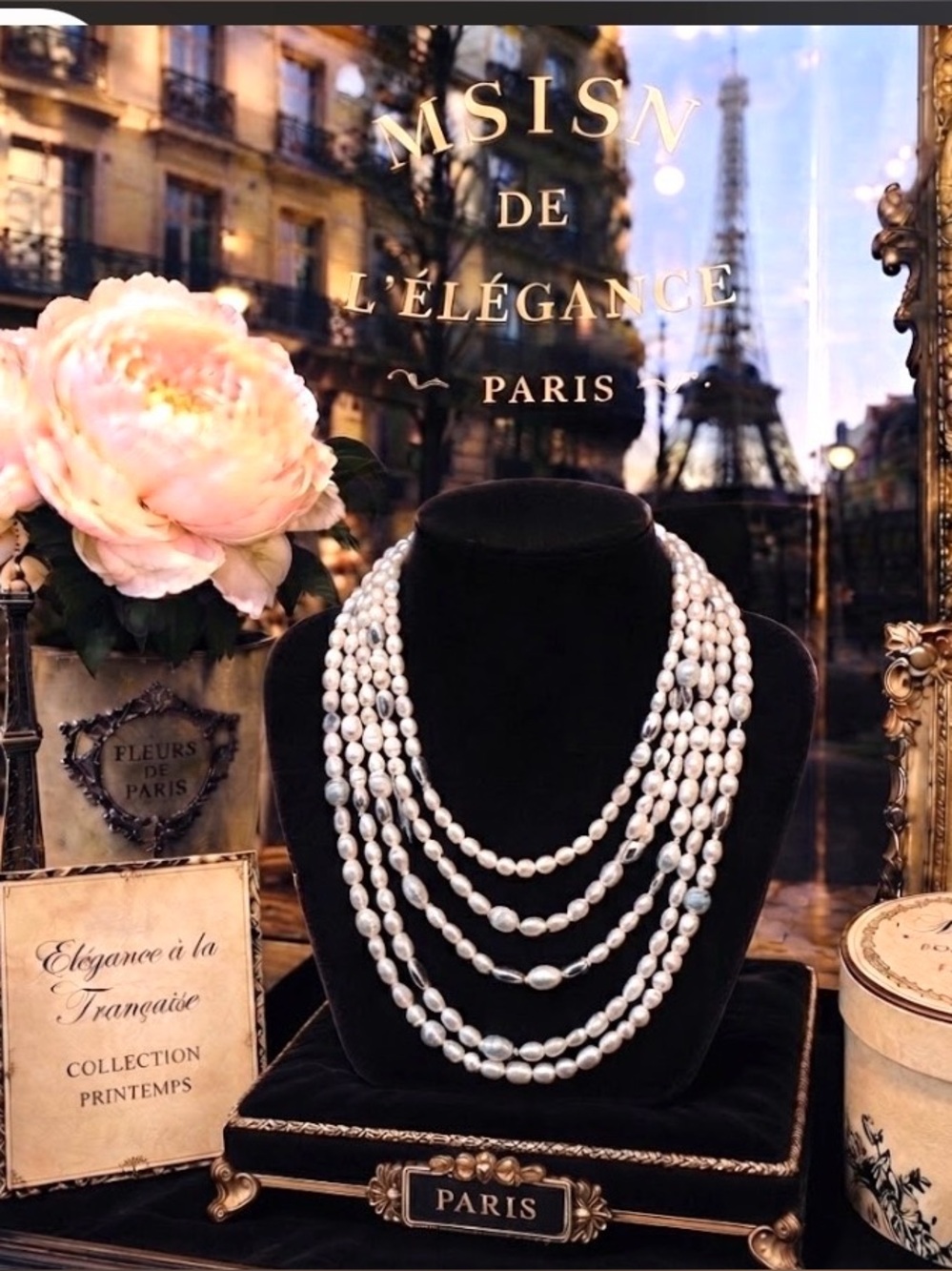 Lucas Lameth LUC Sterling 925 freshwater natural white Pearls multi str necklace